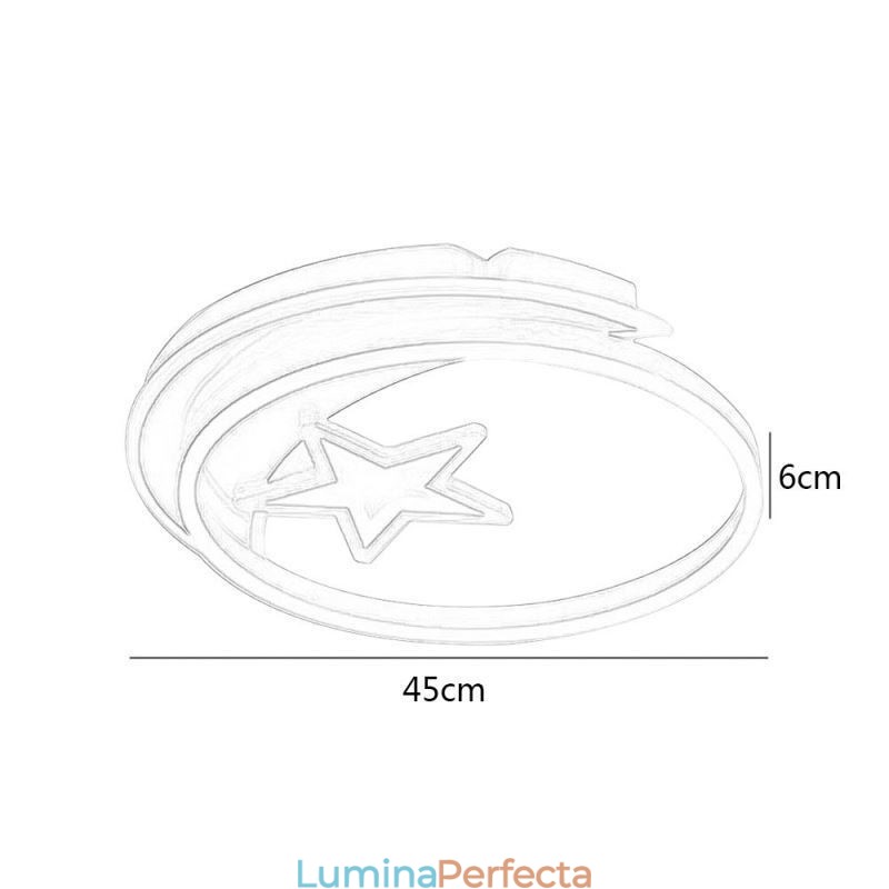 Plafoniera Moon Star cu montaj încastrat Corp de iluminat acrilic auriu