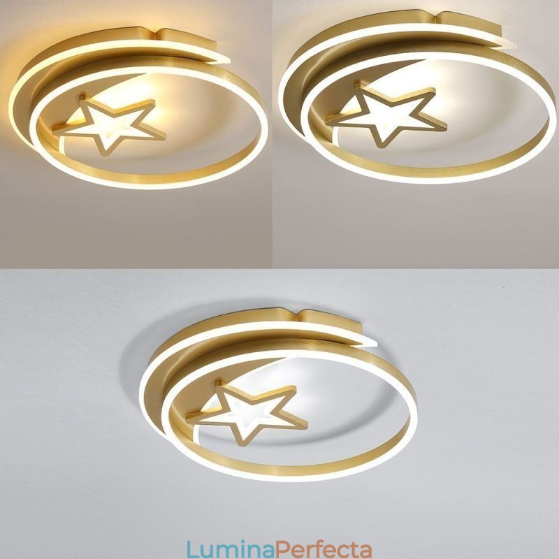 Plafoniera Moon Star cu montaj încastrat Corp de iluminat acrilic auriu