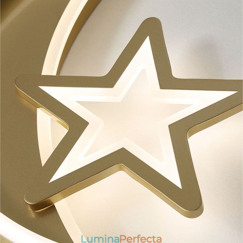 Plafoniera Moon Star cu montaj încastrat Corp de iluminat acrilic auriu