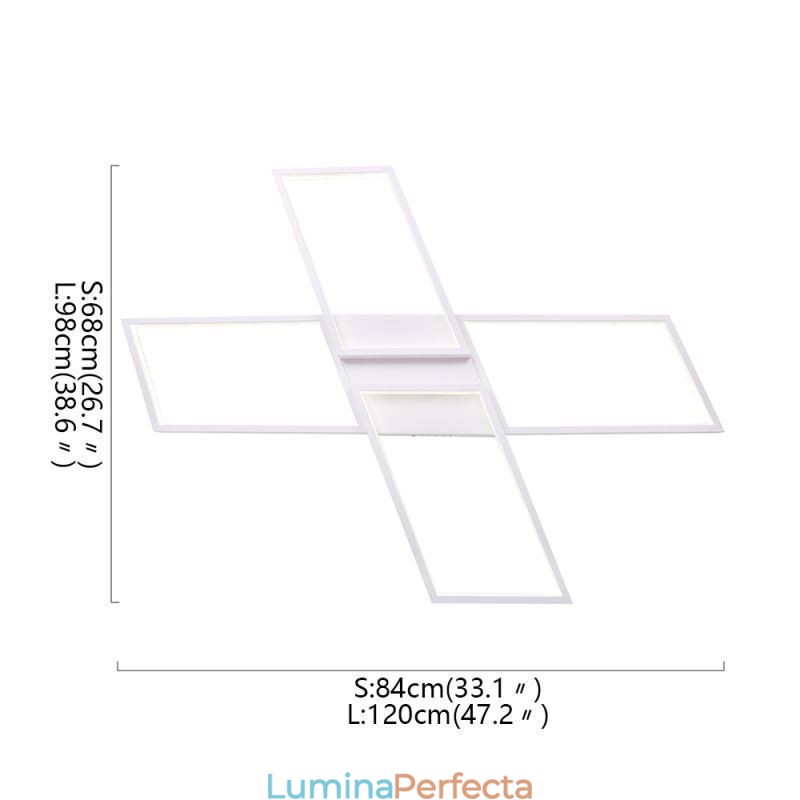 Plafoniera minimalistă din acrilic în formă de X