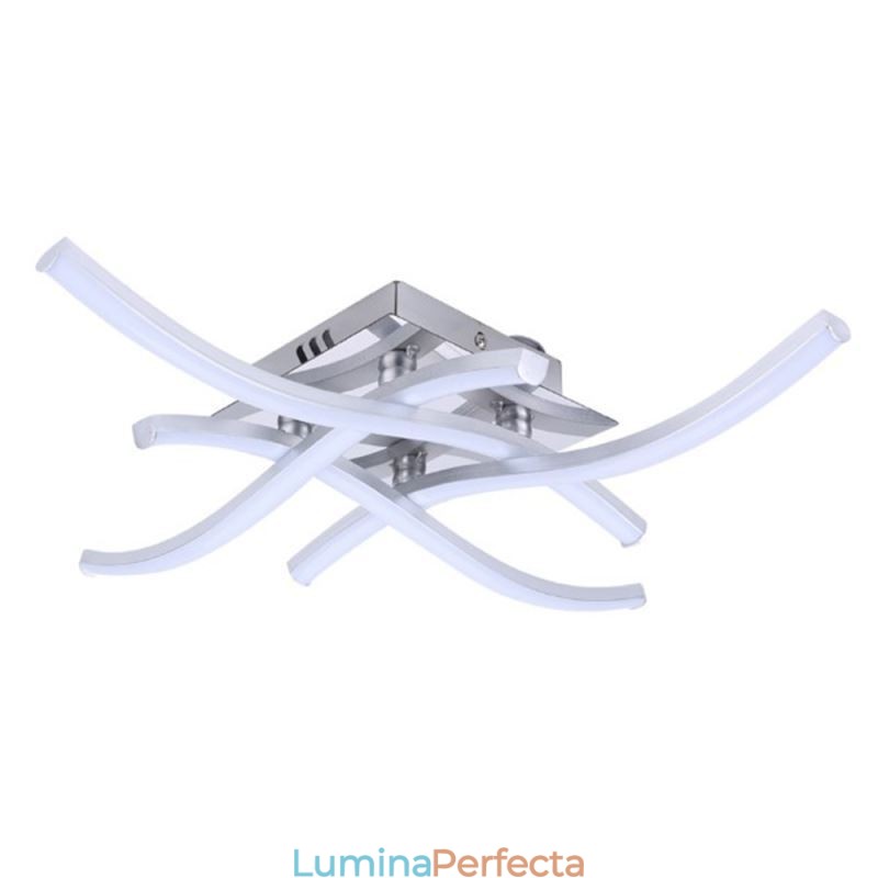 Plafoniera modernă, simplă, din acrilic, cu 4 lumini, în formă de val