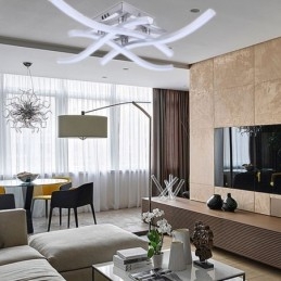 Plafoniera modernă, simplă, din acrilic, cu 4 lumini, în formă de val