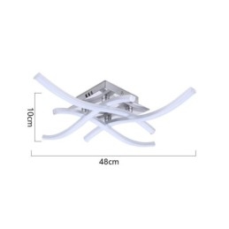 Plafoniera modernă, simplă, din acrilic, cu 4 lumini, în formă de val