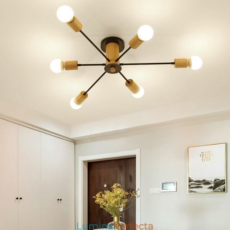 Candelabru modern din ramură din lemn Magic Beans