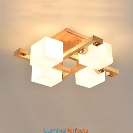 Plafoniera nordică cu montare încastrabilă Lumină creativă caldă din lemn masiv