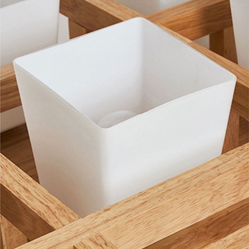 Plafoniera Nordic Square Grid, cu montare incastrata, din lemn de cauciuc