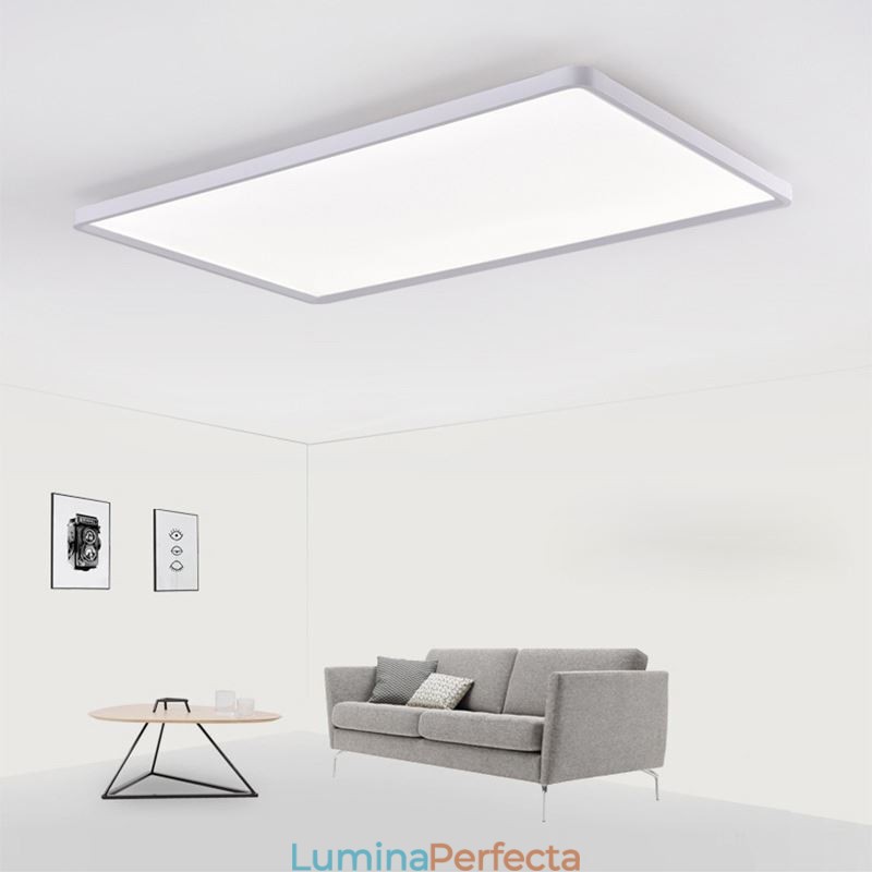 Plafoniera albă cu lampă super subțire cu montare încastrabilă