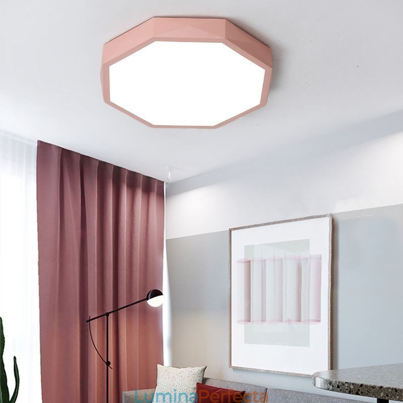 Plafoniera modernă cu design hexagonal special cu montare încasată Lampă ultra subțire