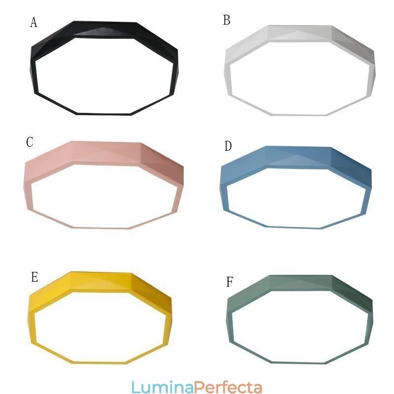 Plafoniera modernă cu design hexagonal special cu montare încasată Lampă ultra subțire