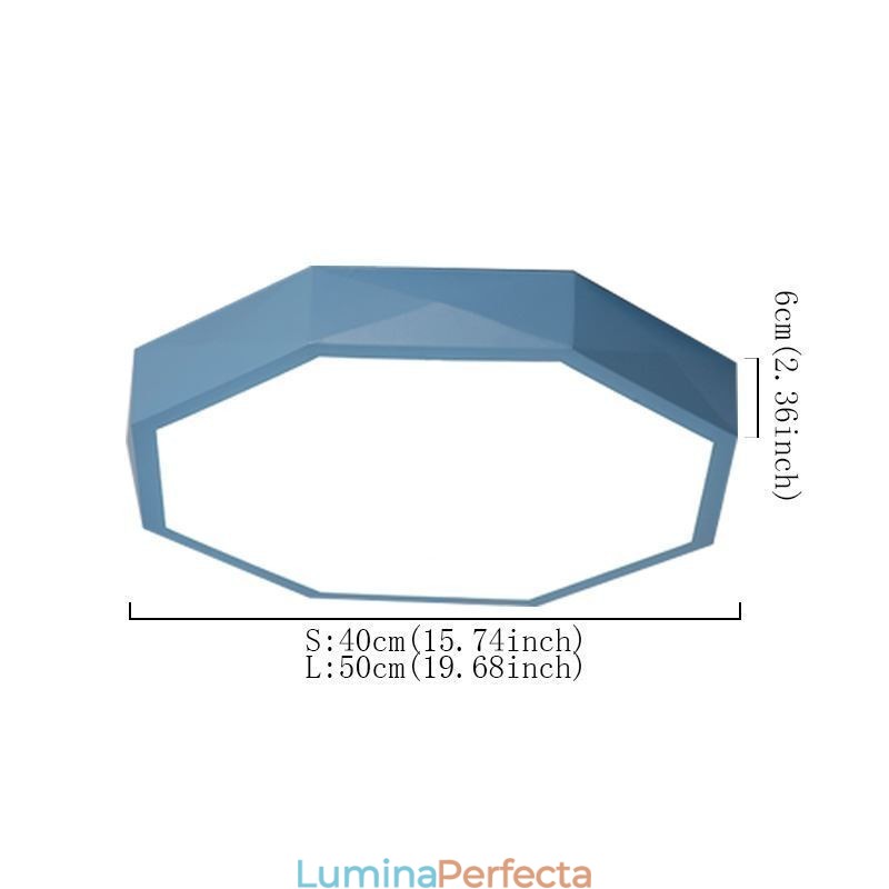 Plafoniera modernă cu design hexagonal special cu montare încasată Lampă ultra subțire