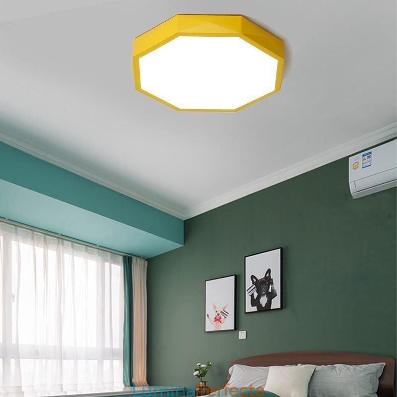 Plafoniera modernă cu design hexagonal special cu montare încasată Lampă ultra subțire