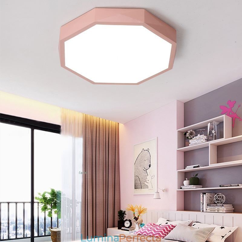 Plafoniera modernă cu design hexagonal special cu montare încasată Lampă ultra subțire