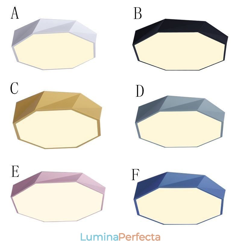 Plafoniera modernă cu montaj încastrat cu design special octogonal. Lampă ultra subțire