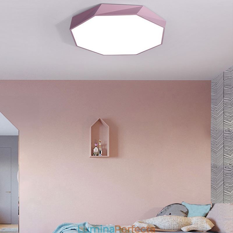 Plafoniera modernă cu montaj încastrat cu design special octogonal. Lampă ultra subțire
