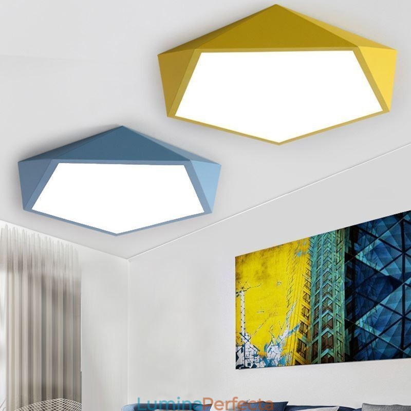 Plafoniera modernă cu design diamant cu montare încastrabilă Lumină ultra subțire pentru casă
