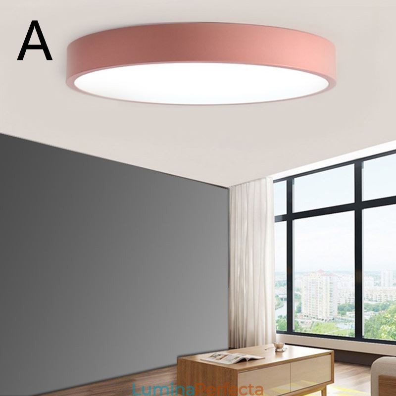 Plafoniera ultra-subțire contemporană cu lampă rotundă