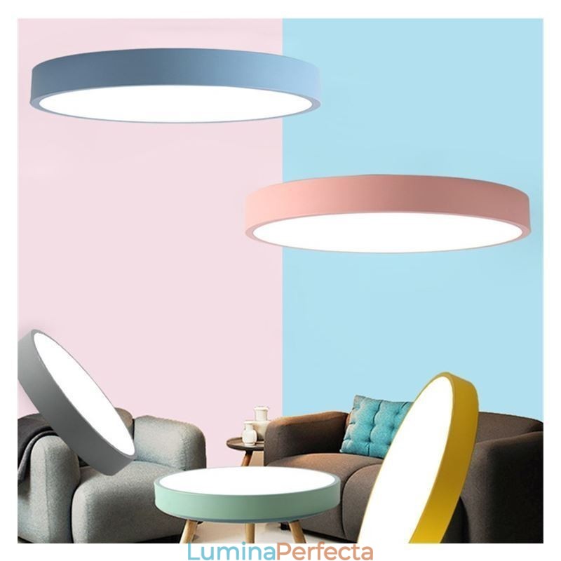 Plafoniera ultra-subțire contemporană cu lampă rotundă