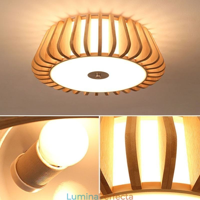 Plafonul creativ din bambus, rotund, nordic