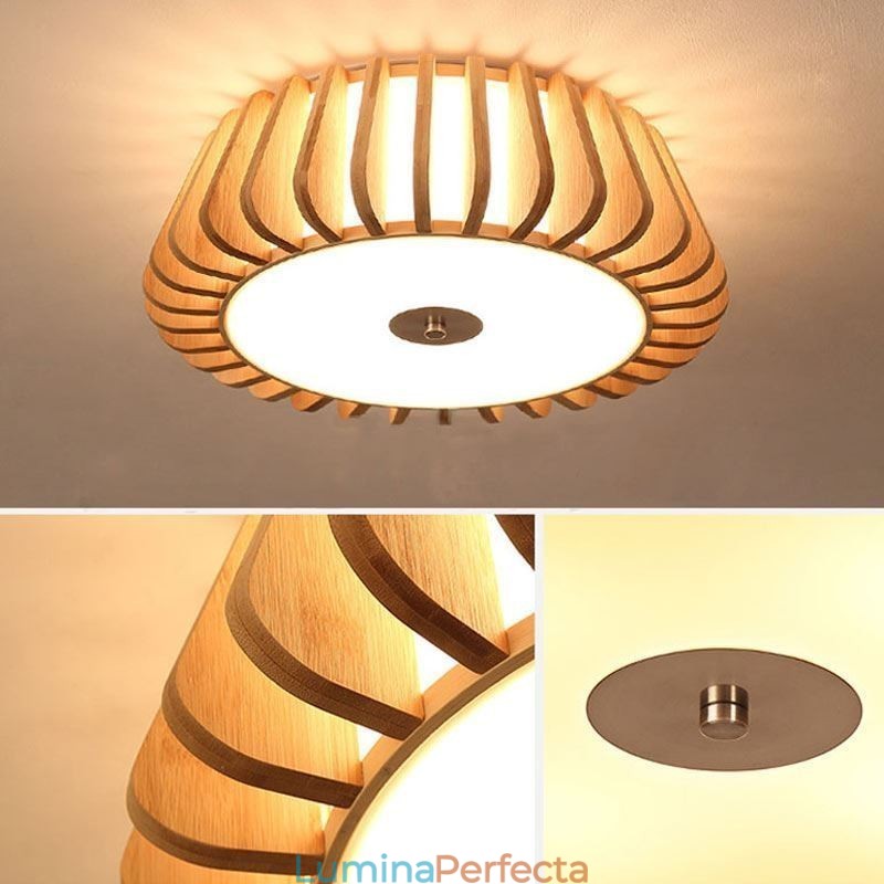 Plafonul creativ din bambus, rotund, nordic