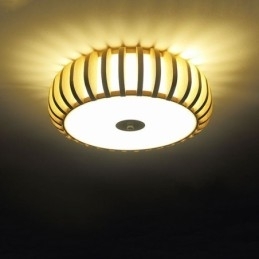 Iluminat de tavan în formă de dovleac din bambus rural