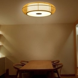 Plafoniera rotundă japoneză creativă din bambus special chineză