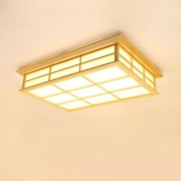Plafoniera cuboidă japoneză Plafoniera din lemn masiv