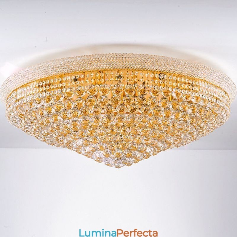Plafoniera de lux din cristal cu lumină europeană