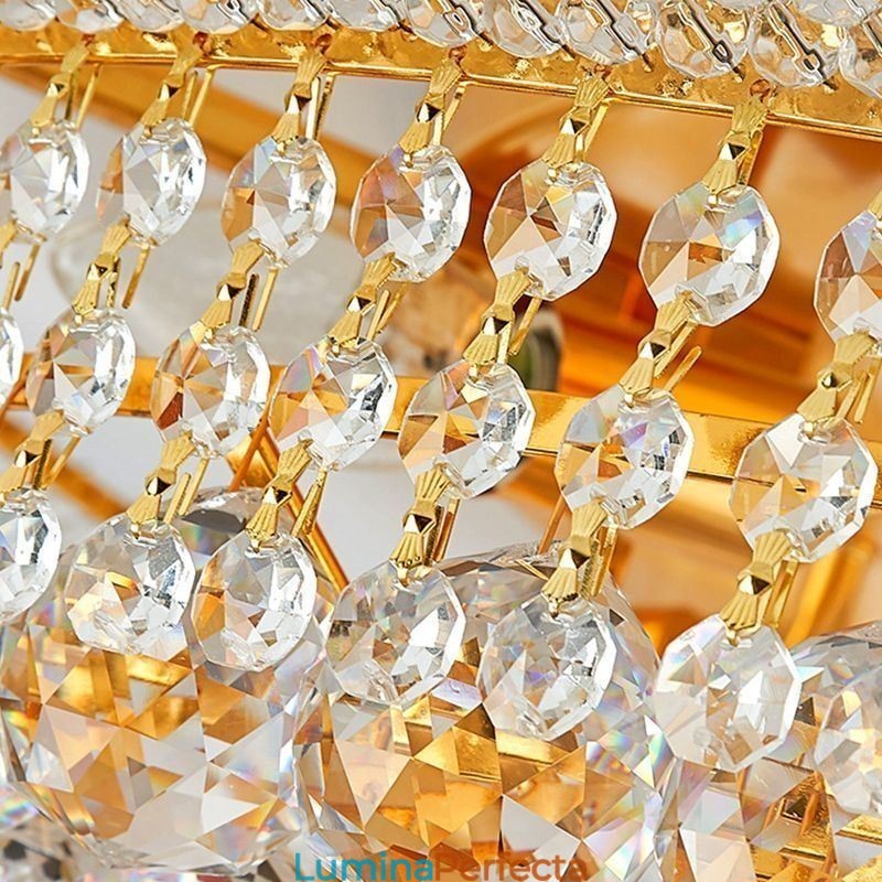 Plafoniera de lux din cristal cu lumină europeană
