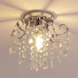 Plafoniera modernă, minimalistă, cu un singur cristal