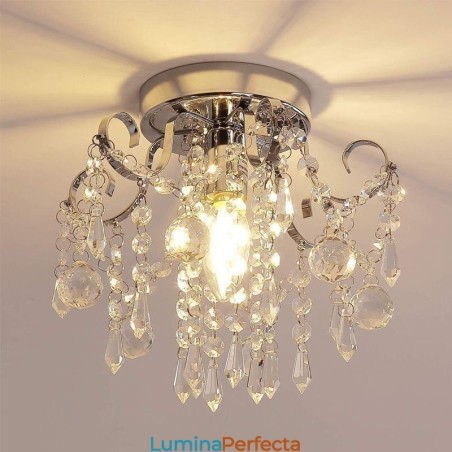 Plafoniera modernă, minimalistă, cu un singur cristal Plafoniera modernă, minimalistă, cu un singur cristal