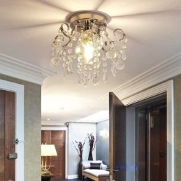 Plafoniera modernă, minimalistă, cu un singur cristal