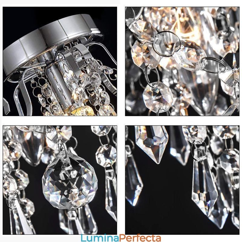 Plafoniera modernă, minimalistă, cu un singur cristal