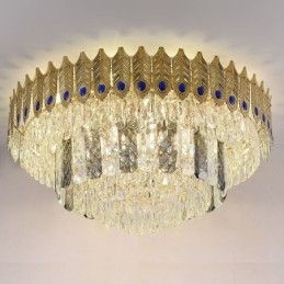 Plafoniera decorativă de lux, rotundă, galvanizată, cu montare încastrabilă din cristal Phoenix Tail