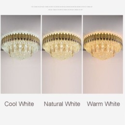 Plafoniera decorativă de lux, rotundă, galvanizată, cu montare încastrabilă din cristal Phoenix Tail