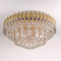 Plafoniera decorativă de lux, rotundă, galvanizată, cu montare încastrabilă din cristal Phoenix Tail