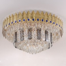 Plafoniera decorativă de lux, rotundă, galvanizată, cu montare încastrabilă din cristal Phoenix Tail