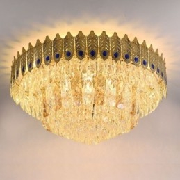 Plafoniera decorativă de lux, rotundă, galvanizată, cu montare încastrabilă din cristal Phoenix Tail