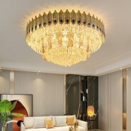 Plafoniera decorativă de lux, rotundă, galvanizată, cu montare încastrabilă din cristal Phoenix Tail