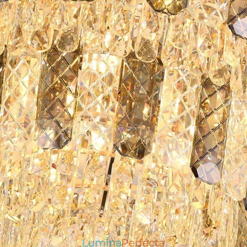 Plafoniera decorativă de lux, rotundă, cu două straturi, cristal, 80 cm