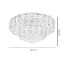 Plafoniera decorativă de lux, rotundă, cu două straturi, cristal, 80 cm