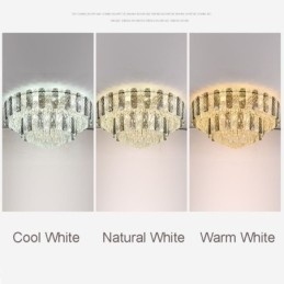 Plafoniera decorativă de lux, rotundă, cu două straturi, cristal, 80 cm