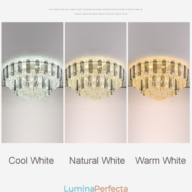 Plafoniera decorativă de lux, rotundă, cu două straturi, cristal, 80 cm