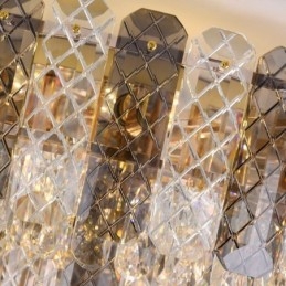 Plafoniera decorativă de lux, rotundă, cu două straturi, cristal, 80 cm