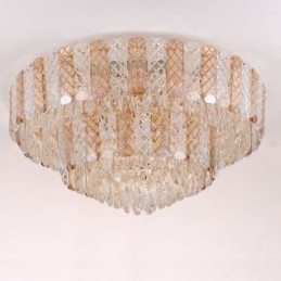 Plafoniera decorativă de lux, rotundă, cu două straturi, cristal, 80 cm