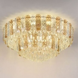 Plafoniera decorativă de lux, rotundă, cu două straturi, cristal, 80 cm