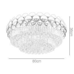 Plafoniera Decrativa de lux Rotunda Galvanizata cu Aur de Cristal, 80cm
