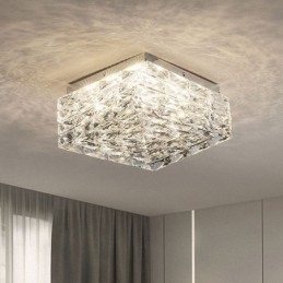 Plafoniera din cristal cu montare încasată, reglabilă în trei culori