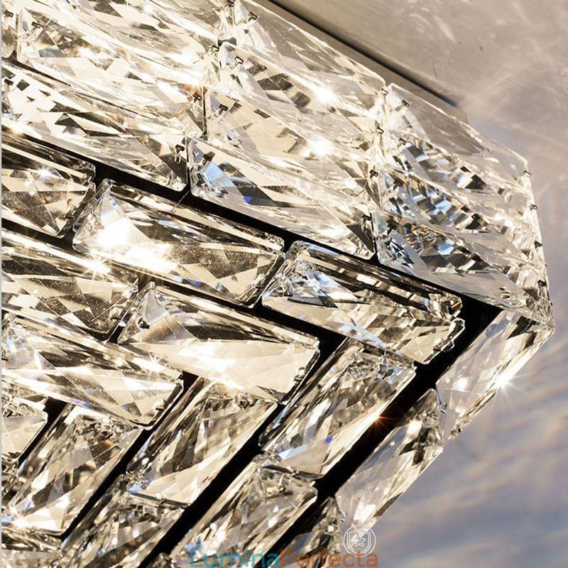 Plafoniera din cristal cu montare încasată, reglabilă în trei culori