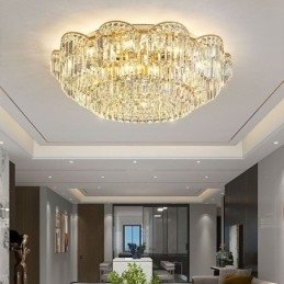 Plafoniera rotundă de lux cu montare încastrabilă cu cristal
