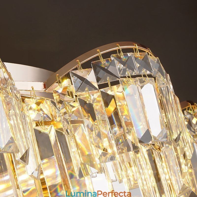 Plafoniera rotundă de lux cu montare încastrabilă cu cristal